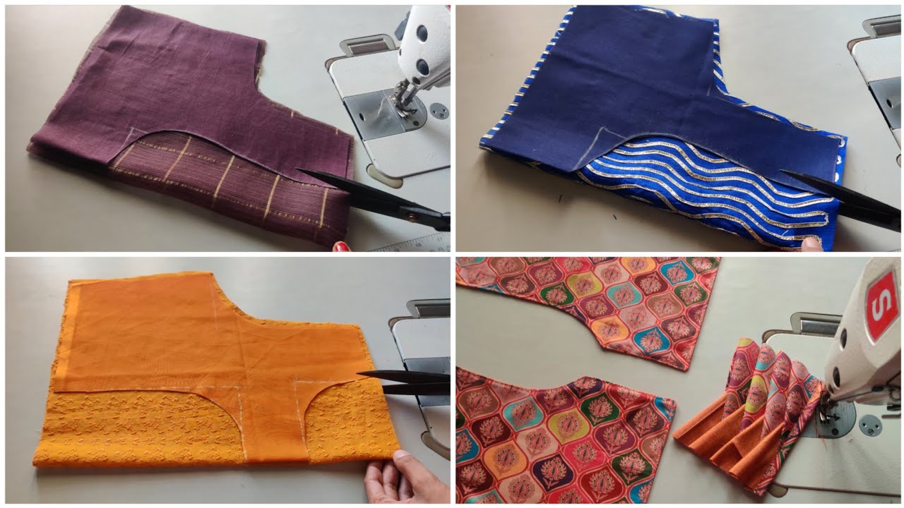 4_blouse design cutting and stitching ।Back neck design । Blouse Designs । #design #blousedesign