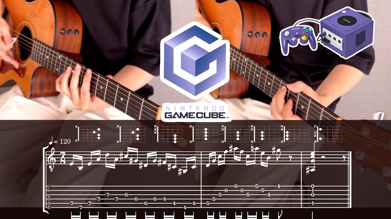 【TAB譜付】ゲームキューブの起動音をアコースティックギターで弾いてみた Nintendo GameCube Startup Sound