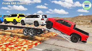 Toyota, Mercedes, Tractor, and Man Flatbed Truck vs Train – BeamNG.drive 517 screenshot 1