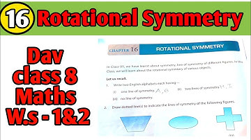 Dav Class 8 Rotational symmetry//chapter 16 rotational symmetry worksheet 1 and 2 solution