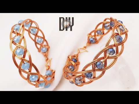 4-Strand Braid | Cuff bracelet | thick bangles | Crystal | How to make | DIY @Lan Anh Handmade 706