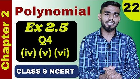 Class 9 Maths Chapter 2 | Exercise 2.5 Q4 Part 4,5,6 | Polynomial | NCERT | Class 9 Maths