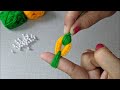 New Hand Embroidery Flower design idea. Super Hand Embroidery Woolen Flower design trick with finger