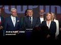 Tisková konference vítězného hnutí ANO po sněmovních volbách