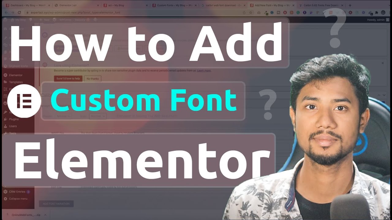 How to add Custom Font in Elementor | Expert Azi