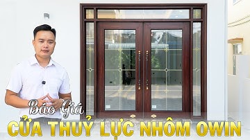Báo Giá Cửa Thuỷ Lực Nhôm Owin Màu Vân Gỗ Trắc, Kính Hộp Nan Đồng || odoor