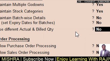 F11 All options of Inventory Features | Tally Inventory Feature by Rajiv Mishra Computer Class