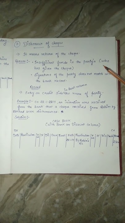 cash-book-dishonour-of-cheque-class-11-youtube-ytshort-viral