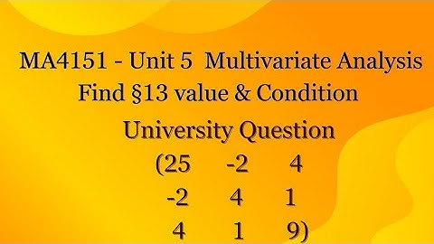 Find Correlation Coefficient in Multivariate Analysis | MA4151