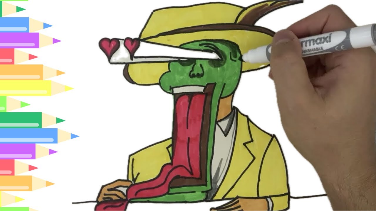 Drawing The Mask  😍 | Cartoon Love-Struck Jim Carrey Fan Art 💥💚