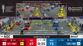 Qualification Match 20 - Overhead - PCH District Gwinnett Event presented by GCPS