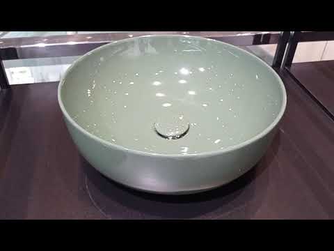 Теракотовий круглий умивальник на стільницю 400x400x150 Cielo Era Small Jungle Corallo, видео 10