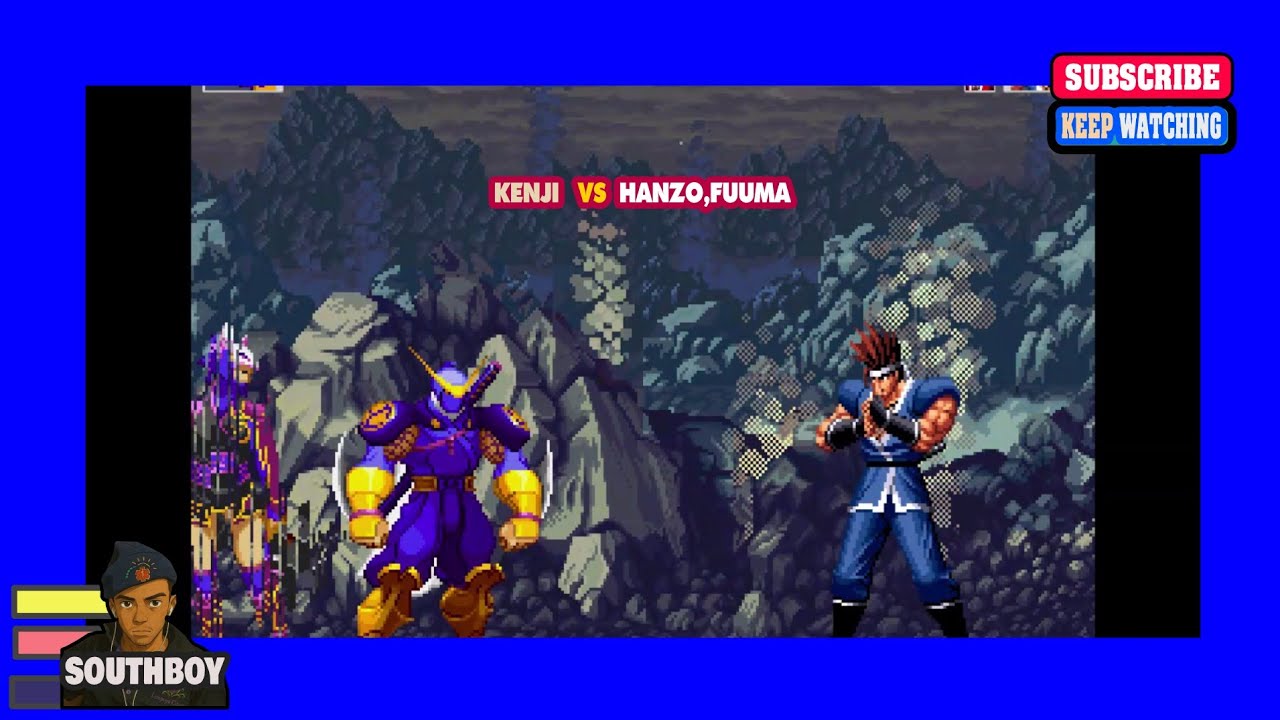 KENJI VS HANZO,FUUMA STREET FIGHTER ALPHA3 MUGEN 2025
