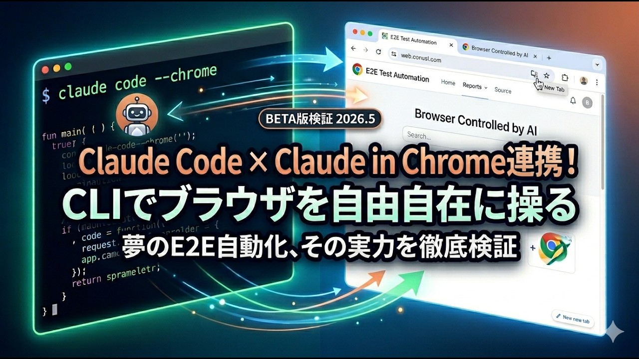 Claude in Chrome と Claude Code を連携して、CLIからブラウザーを直接操作する - YouTube