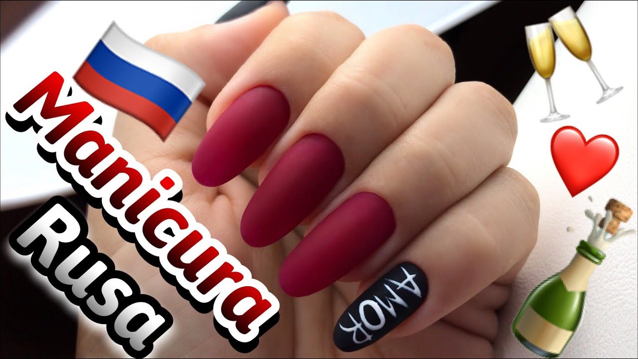 Manicura Rusa | Uñas mate | amor ❤️ | champán 🥂🍾 |
