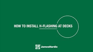 How to Install H-Flashing at Decks