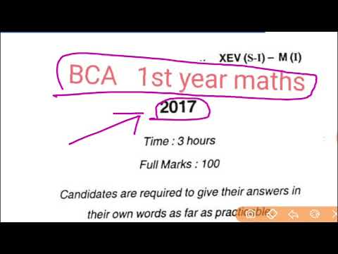 BCA 1st year Maths paper, 2017, #Magadh university