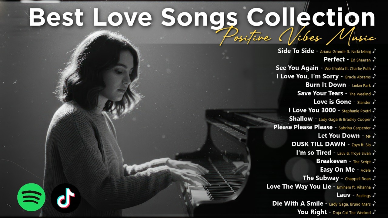 Best Love Songs Collection ❤️🎧 Positive Vibes Music 🎶✨ Spotify Pop Mix 💛 Side To Side   Ariana Gr