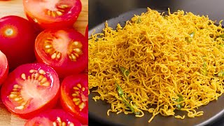 Crispy Sev With Tomato Namkeen Style Tomato Sev Recipe Tamatar Sev Live Food