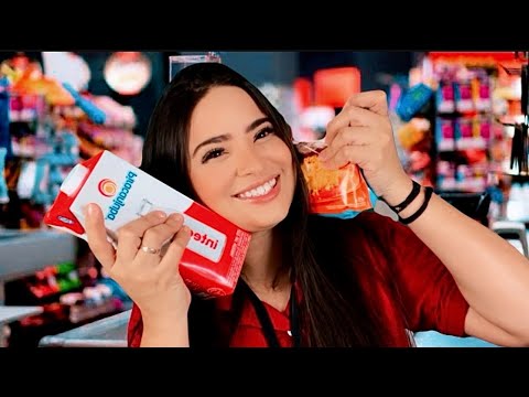ASMR:AQUELA CAIXA DE SUPERMERCADO SIMPÁTICA QUE AMA CONVERSAR!