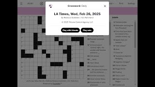 The Washington Post / LA Times Crossword 26/02/2025