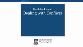 Timetable Planner   Dealing with Conflicts