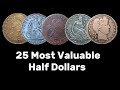 25 Most Valuable Half Dollar Coins - Key Dates Prices and Mintage