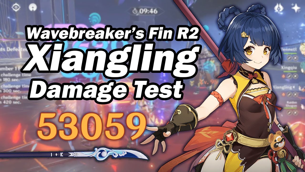 New weapon for Xiangling! Wavebreaker's Fin R2 Damage Test