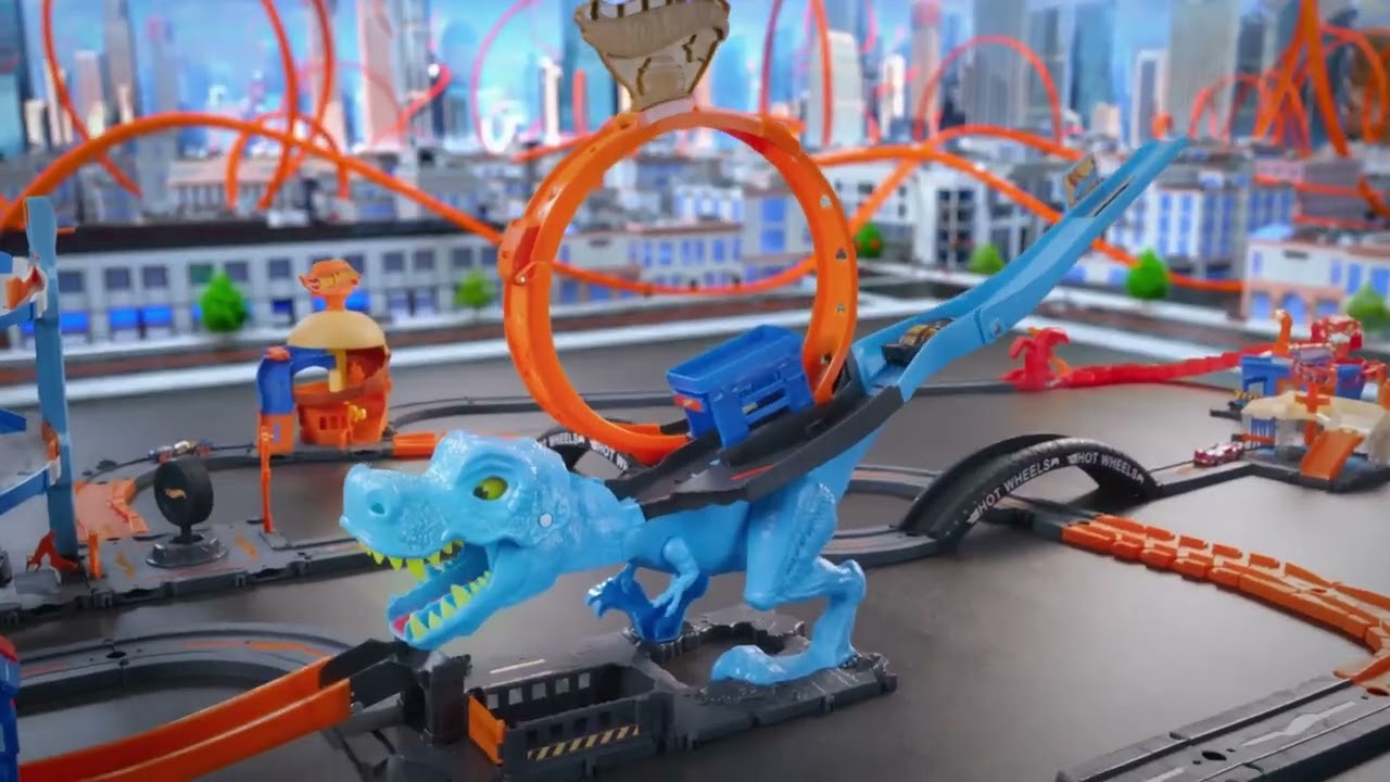 Hot Wheels City T-Rex Chomp Down Racetrack