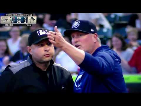 Columbus Clippers manager Andy Tracy ejected from game vs. Iowa