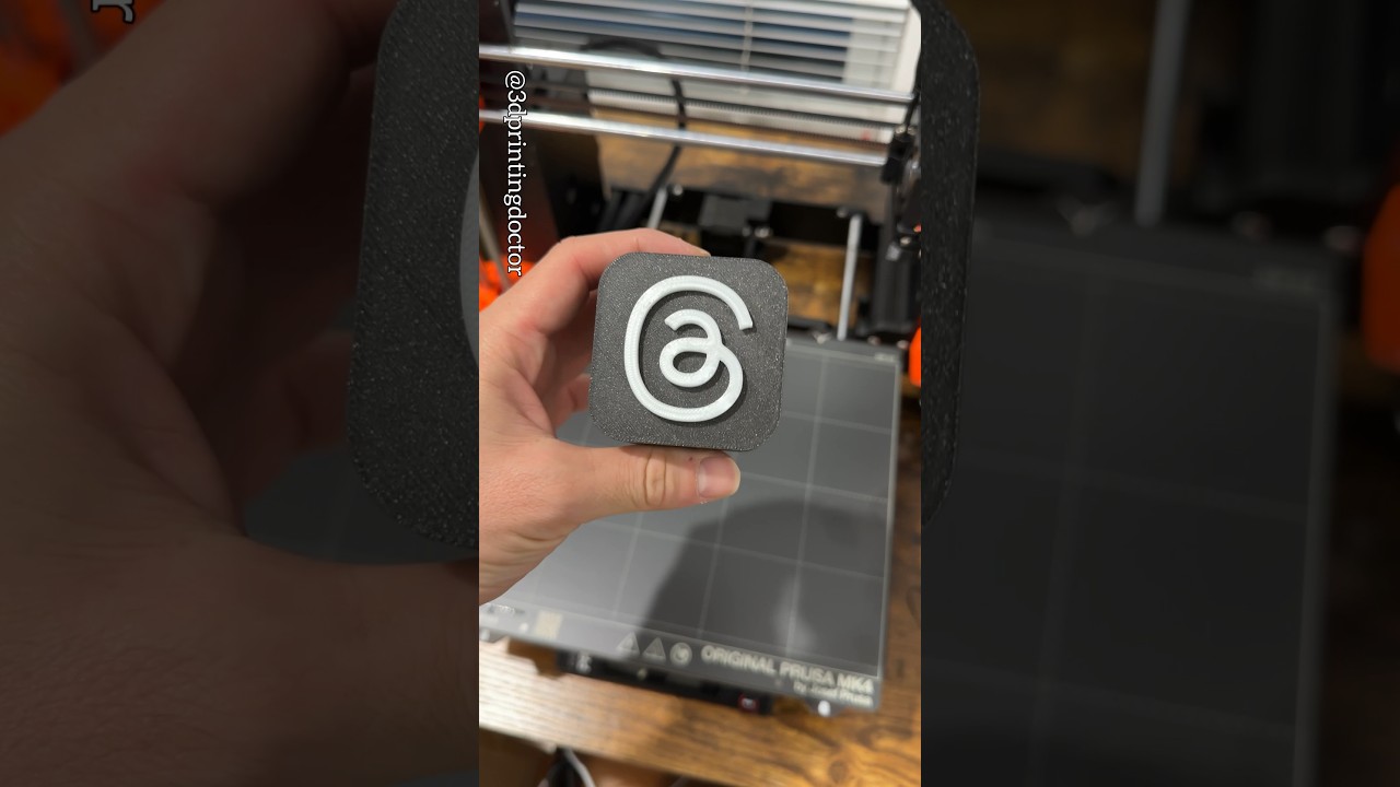 Threads app logo design 3D printed and ready for tabletop as a decor