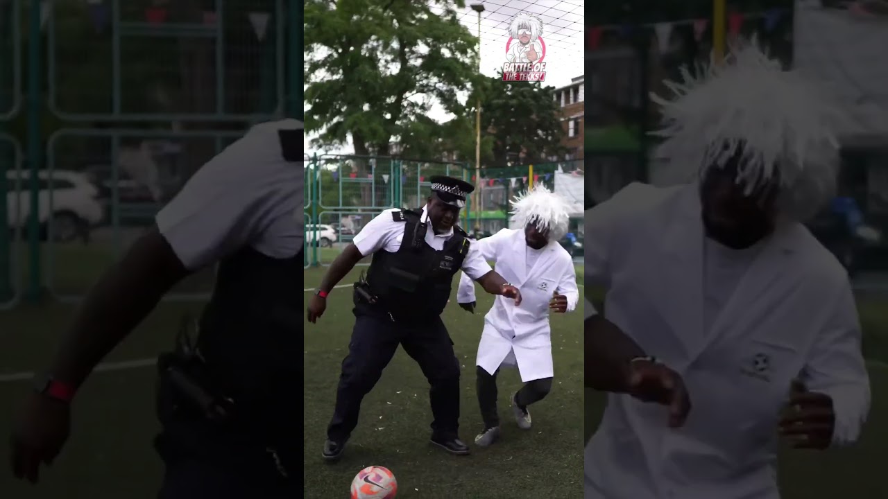 Policeman v Professor ( Full Video on Channel) #1v1 #skills #baller #competition