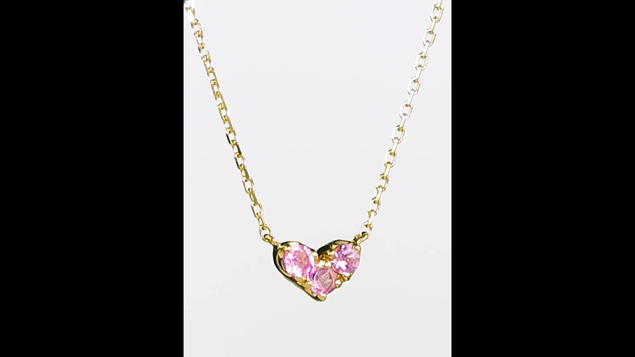 10月]K10YGピンクトルマリン/ダイヤモンドリバーシブルネックレス