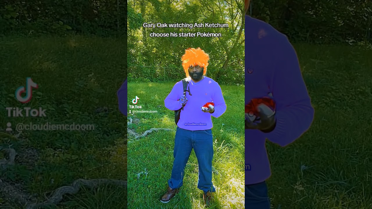 Gary Oak watching Ash choose his starter Pokémon