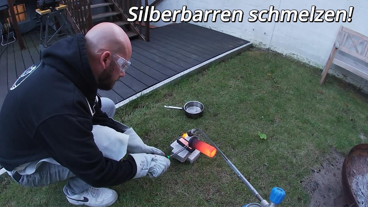 Silberbarren schmelzen 🔥 Ich gieße alten Schmuck und Silberschrott zu purem Barren