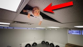 BABY in the CEILING!! Surprising our friends that we are having a baby! (Niko Bear pregnancy reveal)