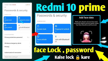 Redmi 10 prime password & security settings |  screen lock, fingerprint unlock, face unlock