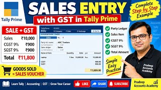 Tally Prime Sales Entry कैसे करें | ₹15,000 Sales Entry | Tally Tutorial