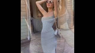 ☀️ Ready to steal the summer spotlight?One dress – endless vibes.Backless Knit Long Dress