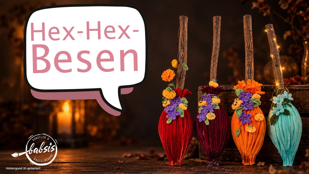 Besen aus Chenilledraht basteln: Hex-Hex-Anleitung