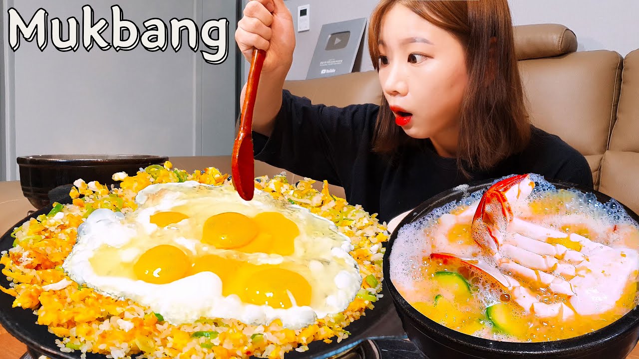 Sub)Real Mukbang -Яйца Бомба Жареный рис🍳крабовая паста из соевых бобов Рагу и пиво 🍺ASMR KoreanFood