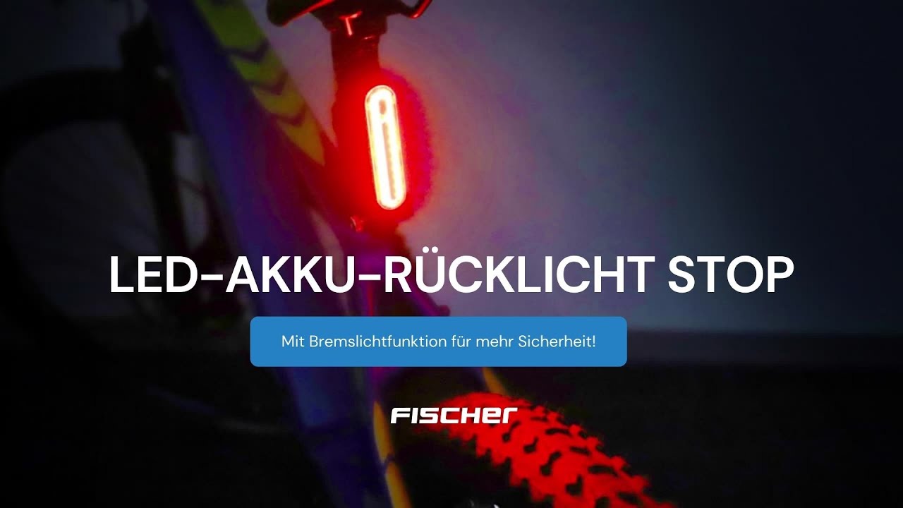 FISCHER Akku-USB-LED Beleuchtungsset – 80 Lux Frontlicht & Bremslicht-Rückleuchte | StVZO
