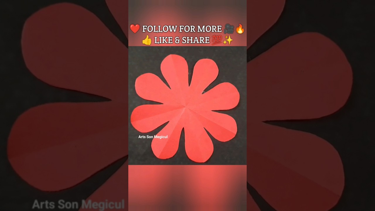 Paper Cutting Flower Making 🌸 | Easy Paper Flower Craft | DIY Decoration Shorts 