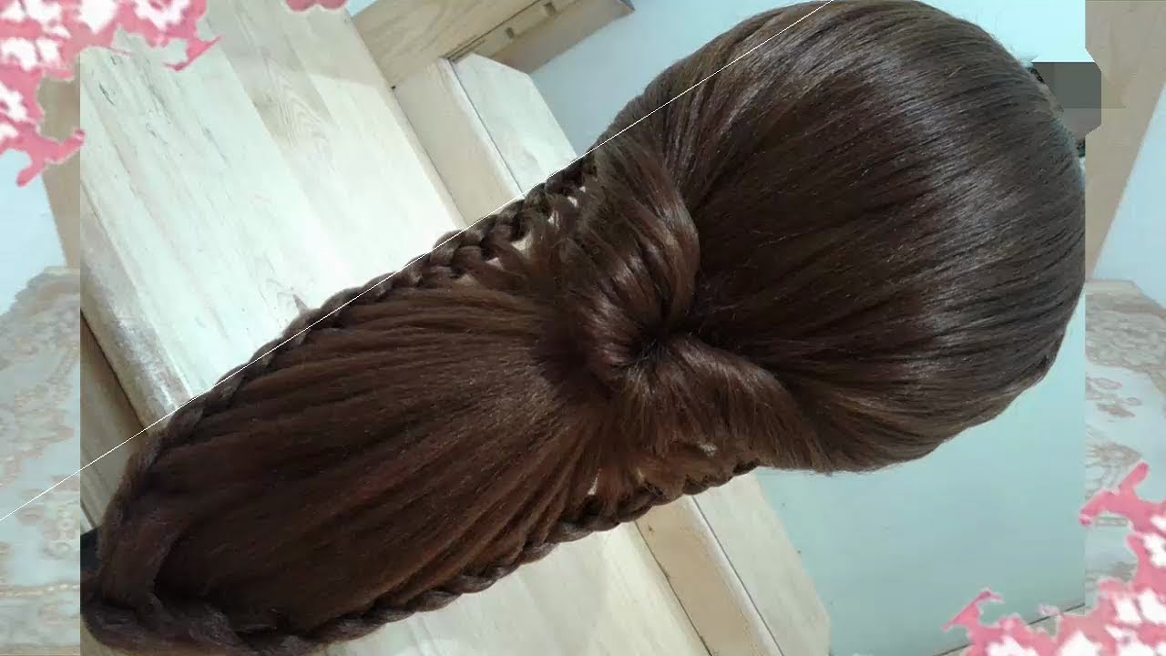 peinados recogidos faciles para cabello largo bonitos y rapidos con trenza para chica para fiesta140