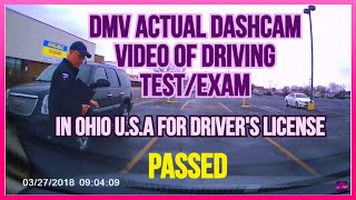 DMV actual dashcam video of driving test/exam in Ohio U.S.A for Driver's license