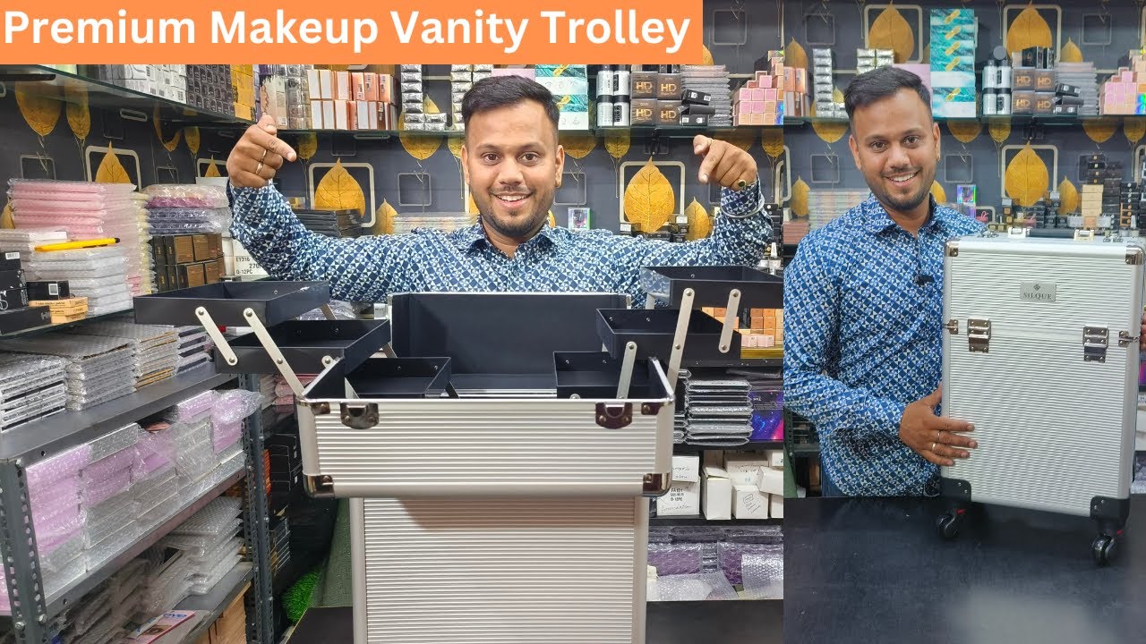 Premium Makeup Vanity Trolley | Large Professional Trolley Makeup Vanity | Makeup Trolley Bag