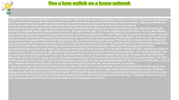 How to : Use a kvm switch on a home network