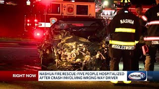 Five vehicles involved in wrong-way crash on Everett Turnpike in Nashua