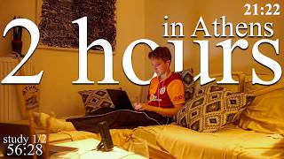 Live-Special From Greece 2-Hour Study With Me In Athens Rain Sounds Pomodoro Timer 60 10