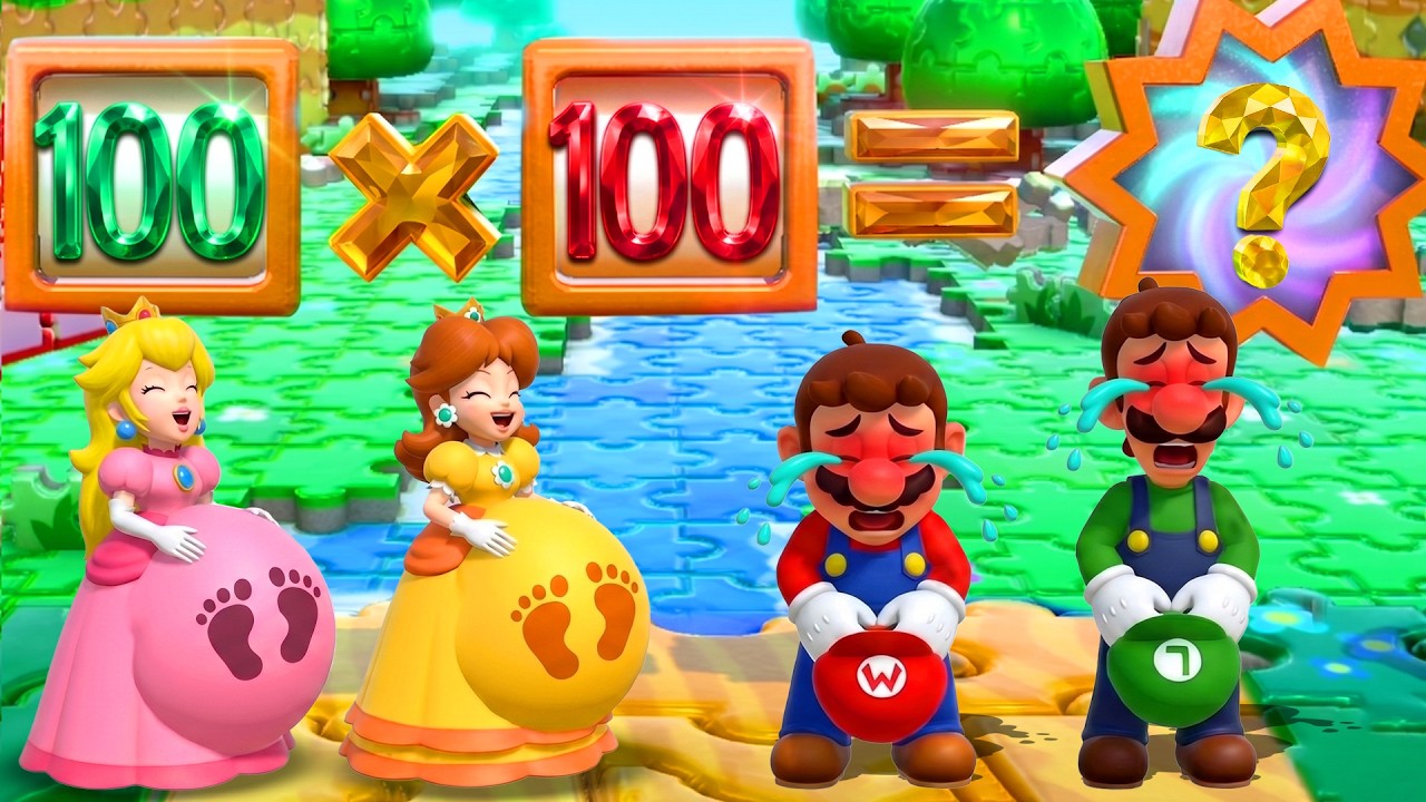 マリオパーティ Switch】全チームミニゲーム対決！ピーチ姫＆デイジー